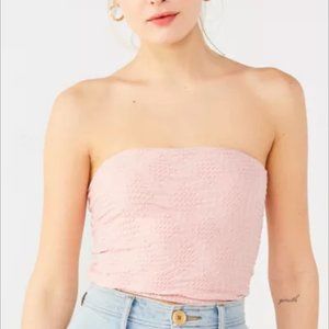 UO Urban Outfitters Tamara Textured Tube Top Mauve Pink Small